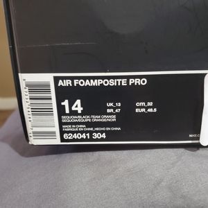 Air Foamposite Sequoia Men Size 14